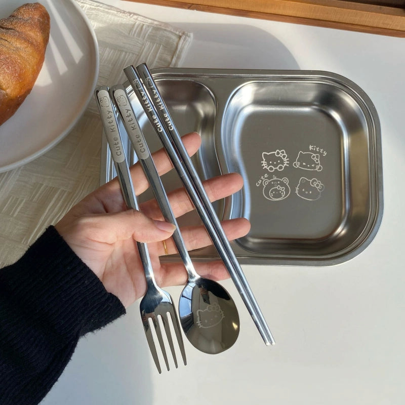 S304 Tray-fork-spoon-chopsticks Set